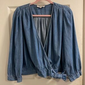 Madewell Denim Wrap Top in XL
